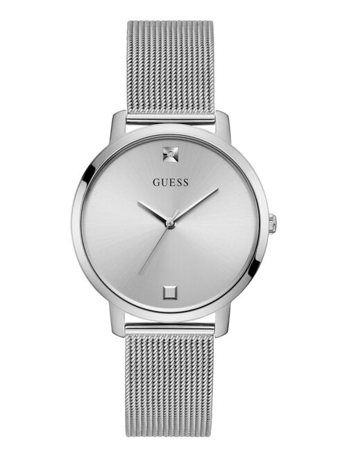 Guess Women's Diamond-Accent Stainless Steel Mesh Bracelet Watch 40mm