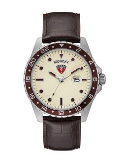 Men's Brown Leather Watch 44mm