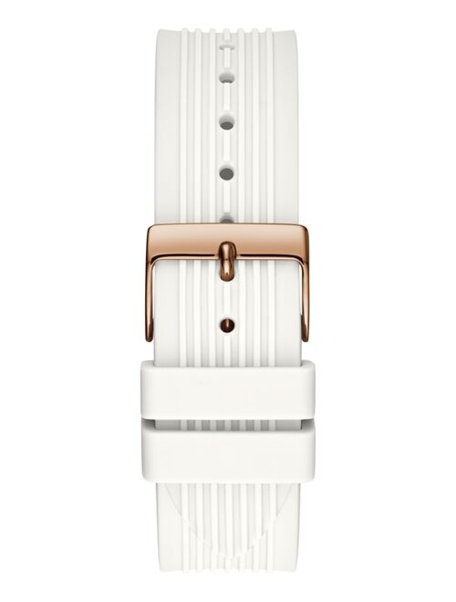 Guess Women's White Silicone Strap Watch 39mm