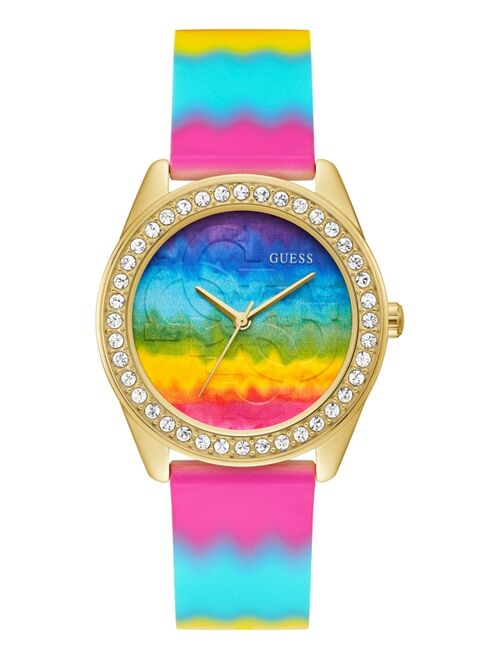 Guess Women's Tie Dye Silicone Strap Watch 40mm