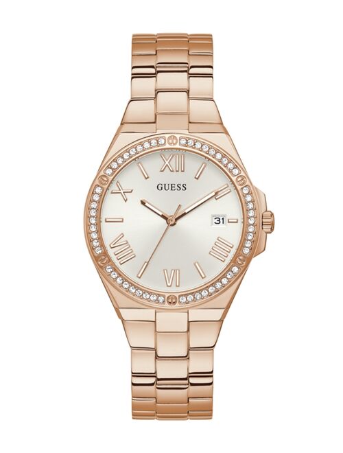 Guess Women's Rose Gold-Tone Stainless Steel Watch 38mm