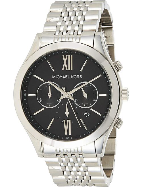 WATCH MICHAEL KORS STAINLESS STEEL BLACK SILVER MEN MK8305