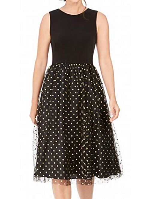 Calvin Klein Women's Sleeveless Midi with Tulle Skirt