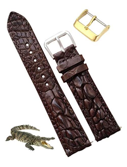 Crocodile Watch Strap Band Belly or Hornback Handmade by Vietnamese 18mm 19mm 20mm 21mm 22mm 24mm