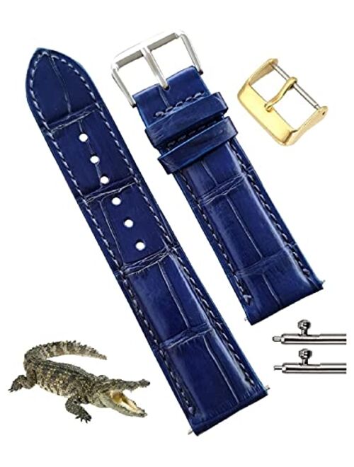 Crocodile Watch Strap Band Belly or Hornback Handmade by Vietnamese 18mm 19mm 20mm 21mm 22mm 24mm