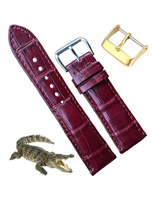 Crocodile Watch Strap Band Belly or Hornback Handmade by Vietnamese 18mm 19mm 20mm 21mm 22mm 24mm