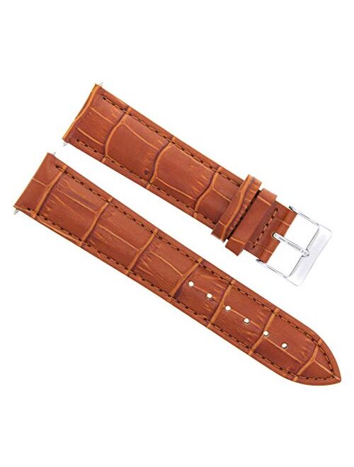 18mm Leather Watch Strap Band Compatible with Older Rolex Cellini Watch Tan Color