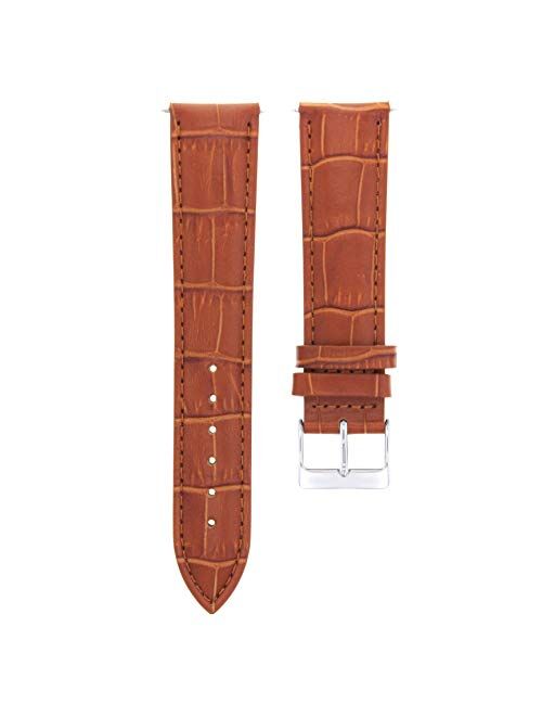 18mm Leather Watch Strap Band Compatible with Older Rolex Cellini Watch Tan Color