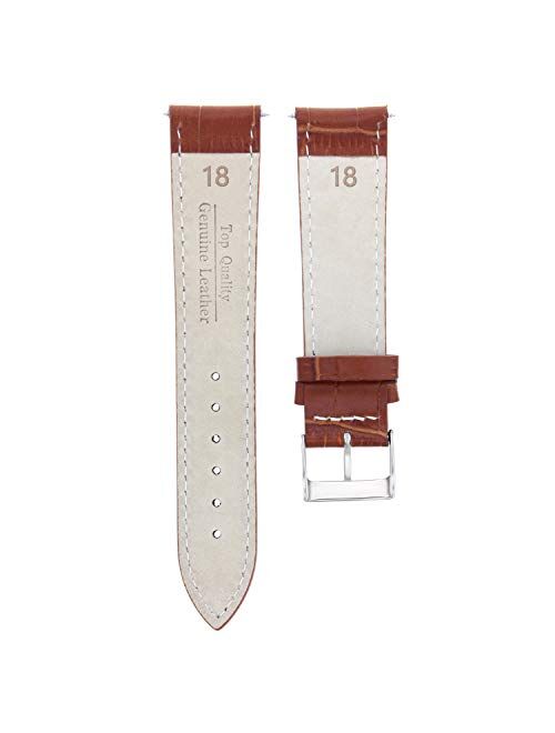 18mm Leather Watch Strap Band Compatible with Older Rolex Cellini Watch Tan Color