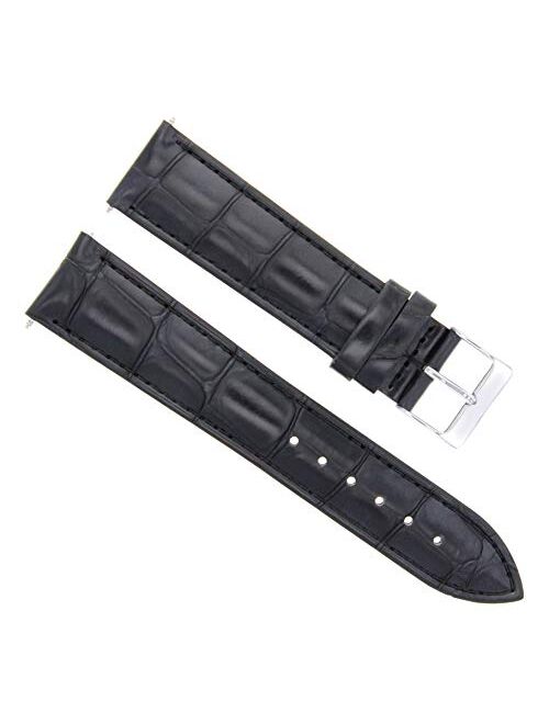 24mm Italian Leather Watch Band Strap Compatible with Invicta Lupah 24 Watch Black