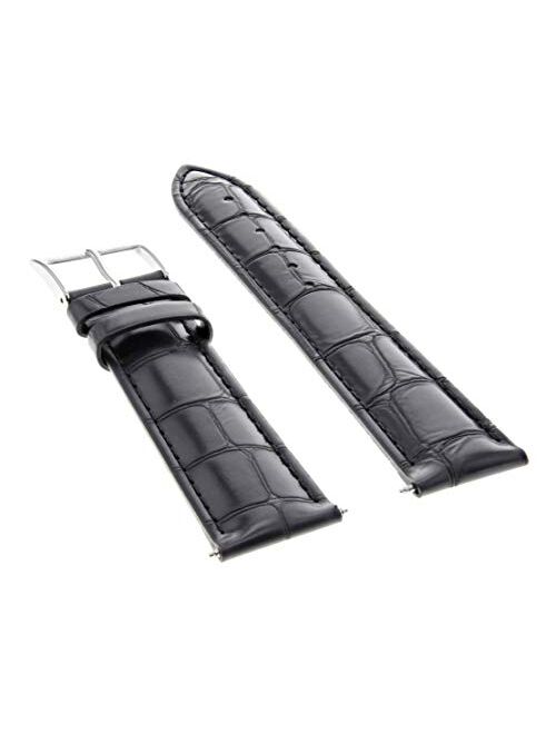 24mm Italian Leather Watch Band Strap Compatible with Invicta Lupah 24 Watch Black