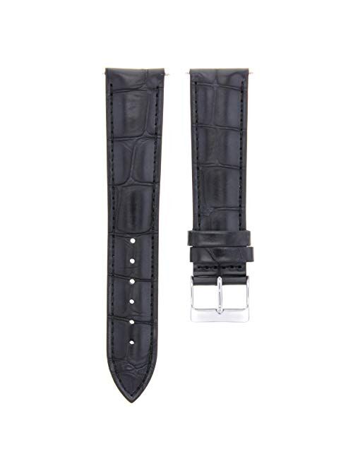 24mm Italian Leather Watch Band Strap Compatible with Invicta Lupah 24 Watch Black