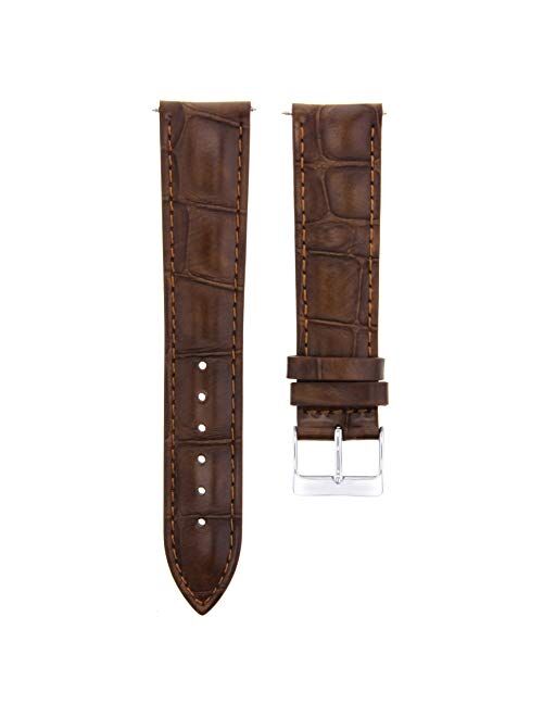 22mm Genuine Leather Watch Band Strap Compatible with Citizen Eco Drive Watch Light Brown