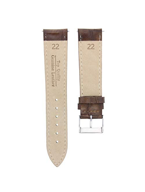 22mm Genuine Leather Watch Band Strap Compatible with Citizen Eco Drive Watch Light Brown