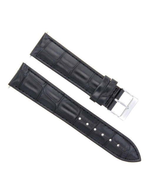 18MM LEATHER WATCH STRAP BAND FOR MENS PATEK PHILLIPE WATCH BRACELET BLACK