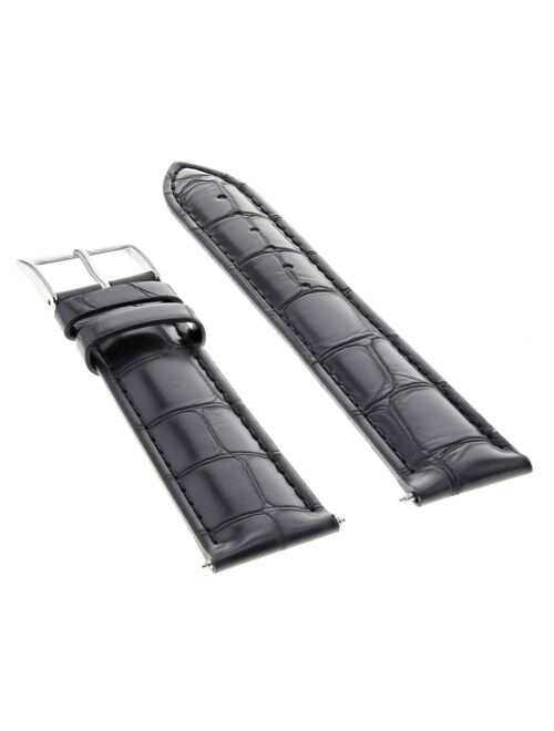 18MM LEATHER WATCH STRAP BAND FOR MENS PATEK PHILLIPE WATCH BRACELET BLACK