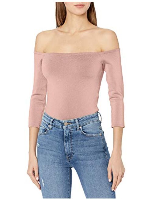 GUESS Women's 3/4 Sleeve Off The Shoulder DITA Top