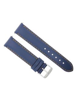 18MM SMOOTH LEATHER WATCH STRAP BAND FOR MENS TUDOR WATCH BLUE OS #4