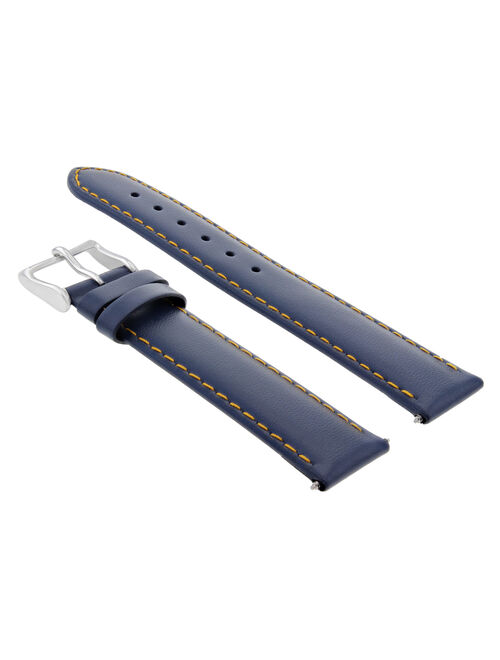 18MM SMOOTH LEATHER WATCH STRAP BAND FOR MENS TUDOR WATCH BLUE OS #4