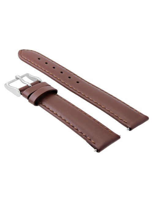 18MM LEATHER SMOOTH WATCH STRAP BAND FOR MEN ROLEX  LIGHT BROWN #4