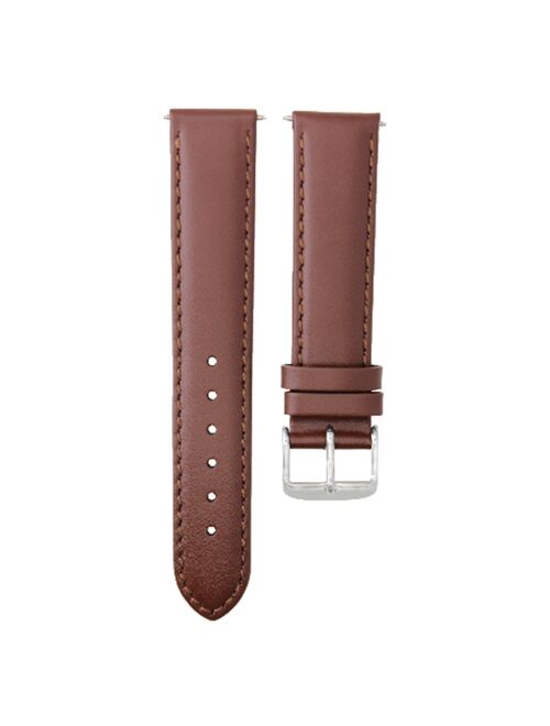 18MM LEATHER SMOOTH WATCH STRAP BAND FOR MEN ROLEX  LIGHT BROWN #4