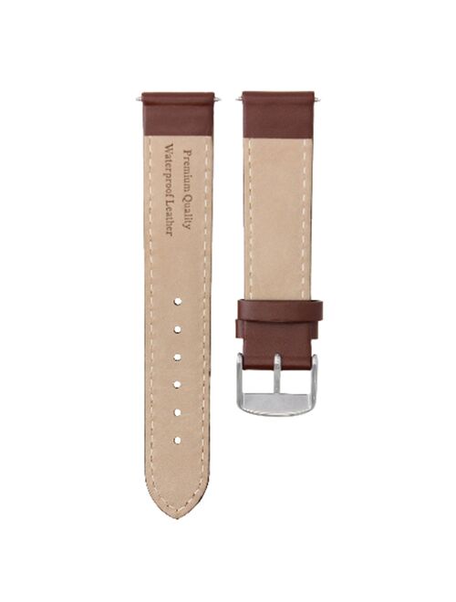 18MM LEATHER SMOOTH WATCH STRAP BAND FOR MEN ROLEX  LIGHT BROWN #4