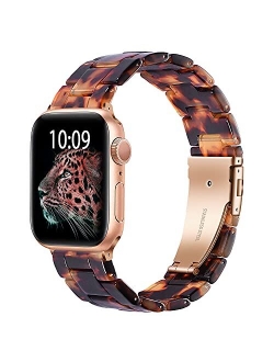 iLVANYA Compatible for 38mm 40mm Apple Watch Band Women Men,Fashion Resin iWatch Band Metal Stainless Steel Buckle Strap Bracelet for Apple Watch Series SE 6 5 4 3 2 1