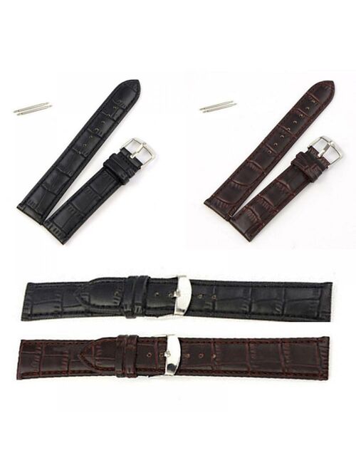 Zhongxinda 18-24Mm Men Women Watch Bands Soft Faux Genuine Leather Watches Strap Stainless Steel Buckle Wrist Watch Band Correas De Reloj