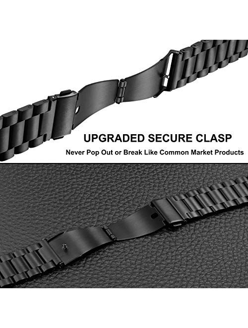 Band Sets for Fossil Men's Gen 5 Carlyle / Gen 5 Garrett Smart Watch, TRUMiRR 22mm Solid Stainless Steel Metal + Mesh Loop Strap Quick Release Watchband for Fossil Men's 