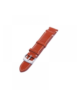 SweetCandy 18 20 22mm Men Stainless Steel Buckle Watch Strap Genuine Leather Band Length Long 12.5cm