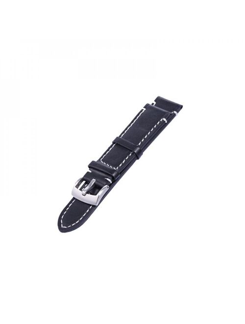 18 20 22mm Men Stainless Steel Buckle Watch Strap Genuine Leather Band Length Long 12.5cm