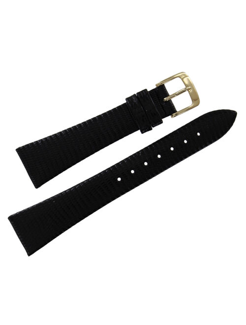 Speidel 20mm Regular Tapered Black Mens Genuine Lizard Watch Strap