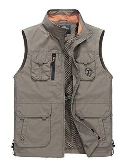 Gihuo Men's Lightweight Quick Dry Outdoor Multi Pockets Fishing Vest