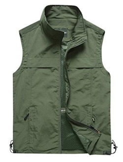 Gihuo Men's Lightweight Quick Dry Outdoor Multi Pockets Fishing Vest