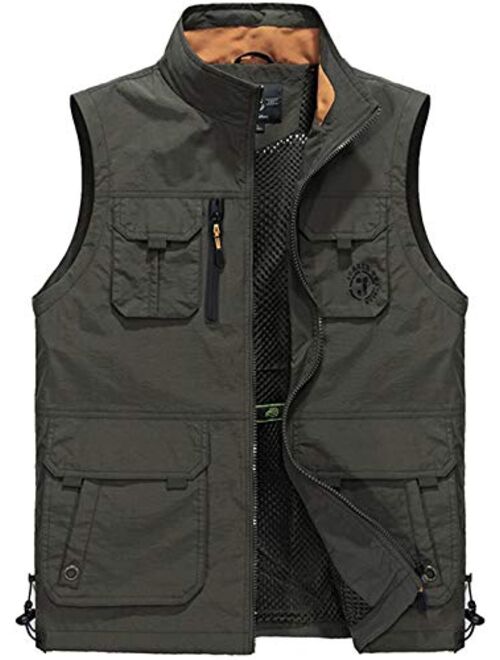 Gihuo Men's Lightweight Quick Dry Outdoor Multi Pockets Fishing Vest