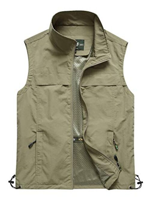 Gihuo Men's Lightweight Quick Dry Outdoor Multi Pockets Fishing Vest