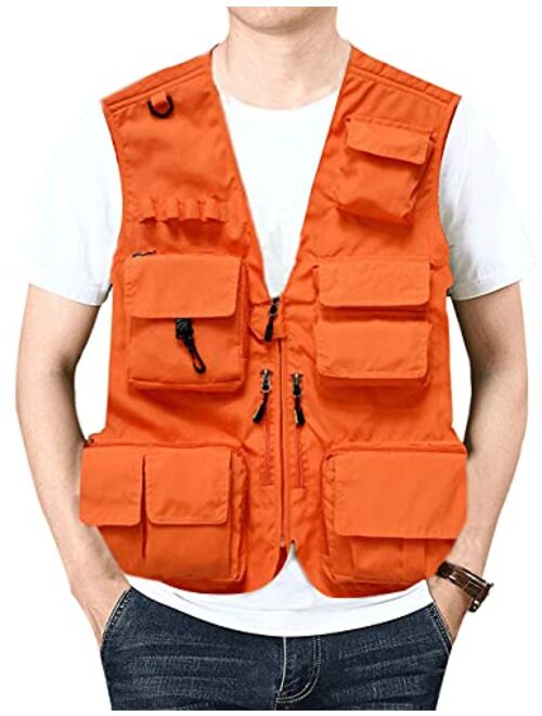 Gihuo Men's Outdoor Pockets Fly Fishing Safari Photo Travel Vest