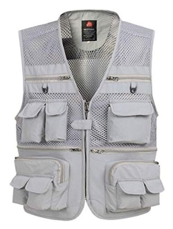 Gihuo Men's Mesh Multi Pockets Outdoor Fishing Safari Travel Vest