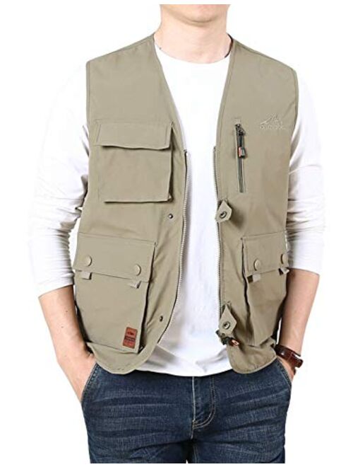 Gihuo Men's Casual Lightweight Utility Work Fishing Safari Travel Vest