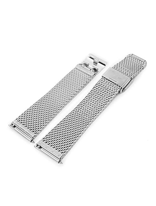 22mm Quick Release Milanese Mesh Watch Band Tapered Style Brushed