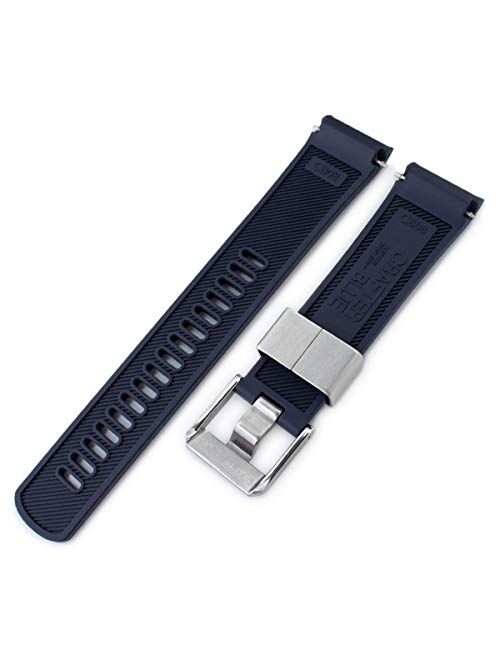 Crafter Blue 22mm Blue Rubber Watch Band for Seiko Turtle SRP773 SRPE05 SRP779 SRPA21