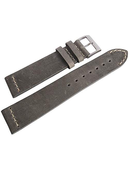 ColaReb 20mm Venezia Grey Leather Quick Release Watch Strap