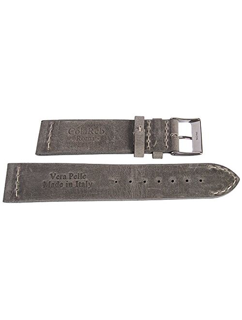 ColaReb 20mm Venezia Grey Leather Quick Release Watch Strap