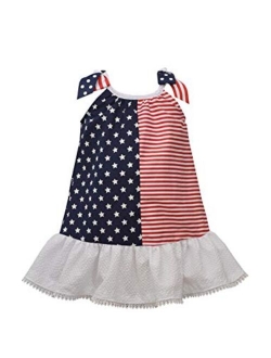 Girl's 4th of July Dress - Patriotic Stars and Stripes Flag Dress