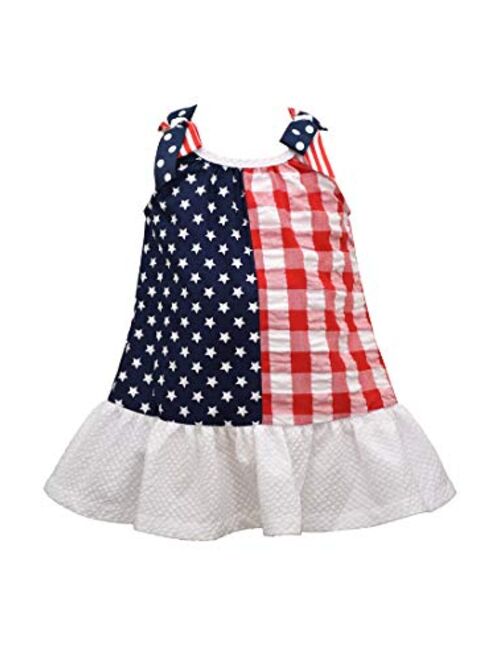 Bonnie Jean Girl's 4th of July Dress - Patriotic Stars and Stripes Flag Dress