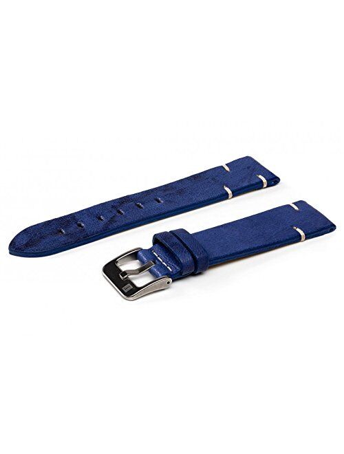 ColaReb 20mm Matera Blue Sheepskin Leather Watch Strap