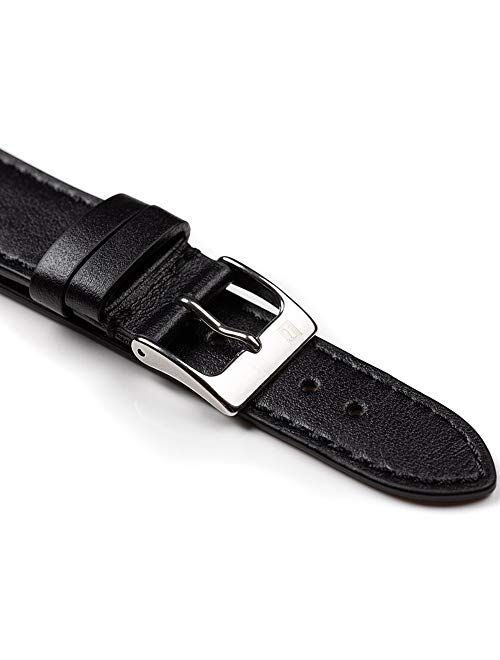 ColaReb 18mm Torino Black Full Grain Leather Watch Strap