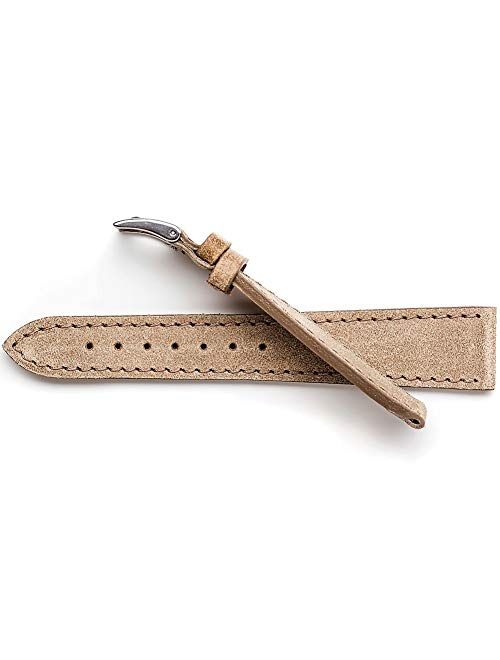 ColaReb 20mm Spoleto Stitching Swamp Leather Watch Strap