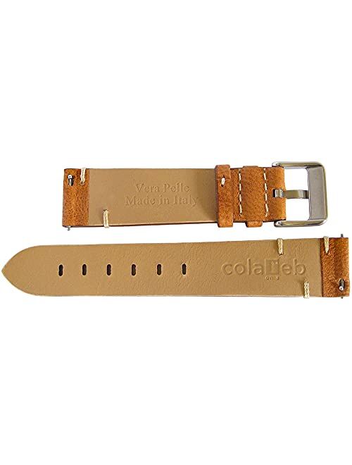 ColaReb 20mm Matera Brown Quick Release Sheepskin Leather Watch Strap