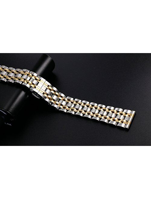 Metal Watch Bracelets Replacement 316L Solid Stainless Steel Straight End